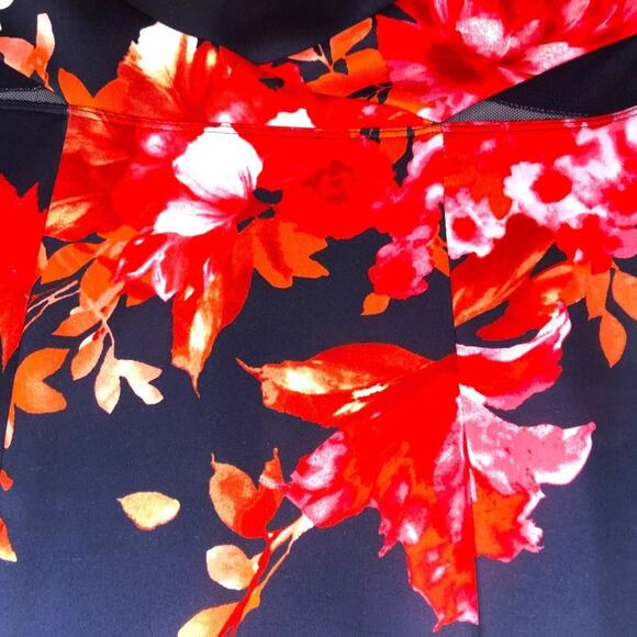 Enfocus Studio New Sleeveless Maxi Dress Size 6 Navy Blue Red Floral Print - Picture 9 of 12